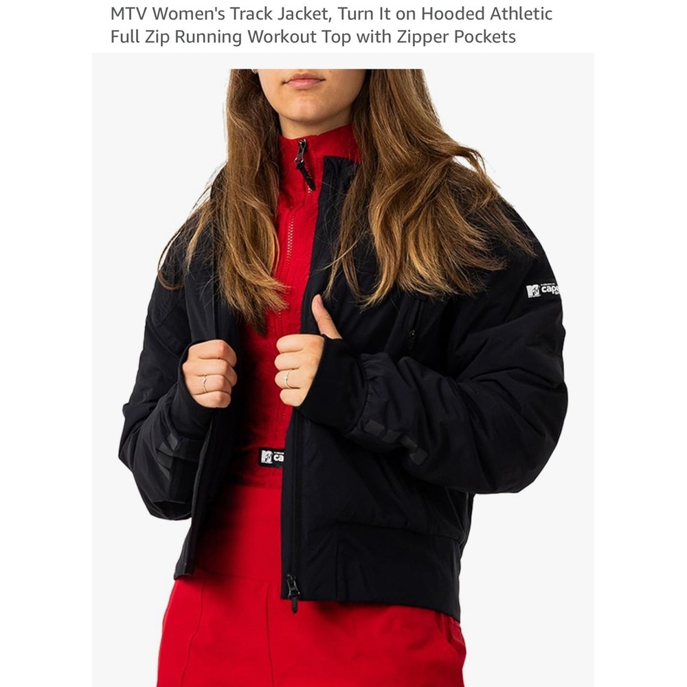 MTV Capelli Sport Women's XL Track Jacket Zip Black Hooded - Picture 4 of 9